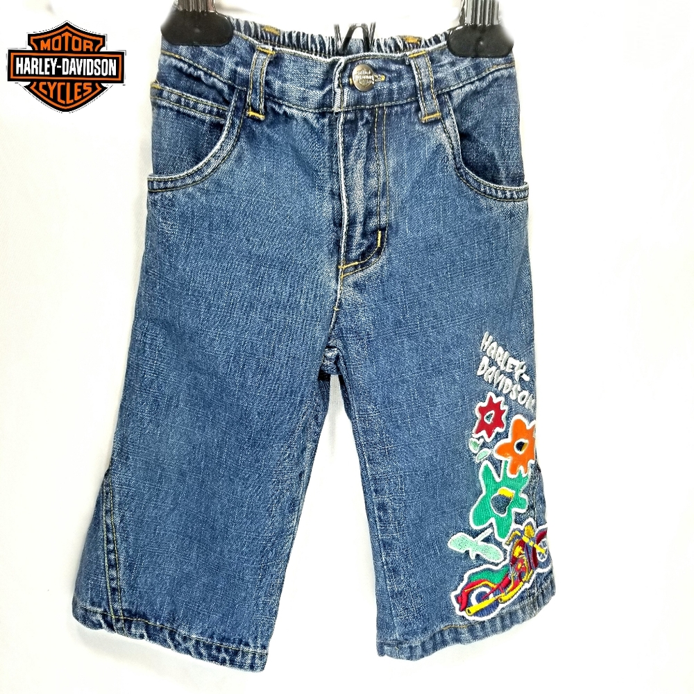 Authentic Harley Davidson 12mos  Embroidered Denim Jeans